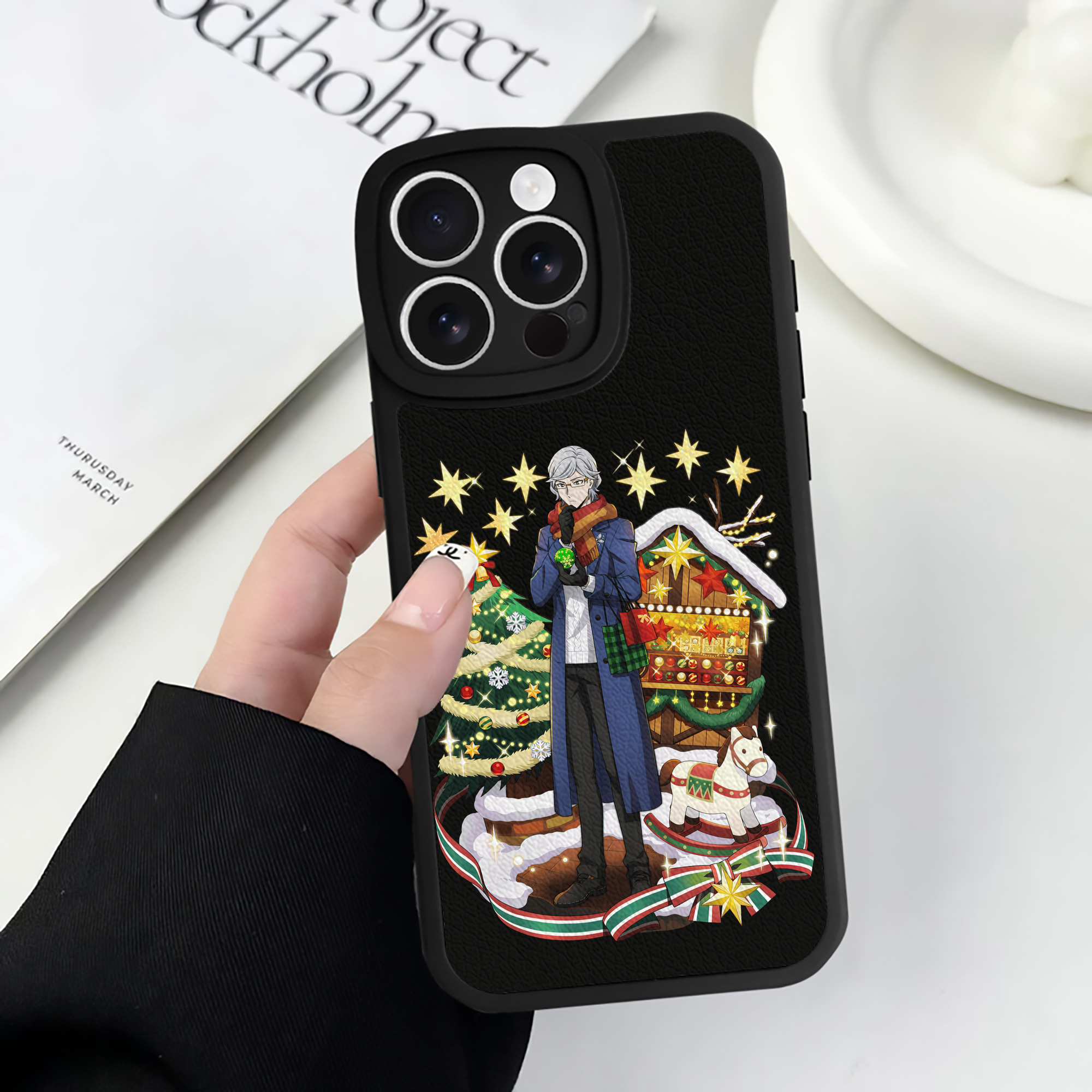 （画像用） 文豪ストレイドッグス Bungo Stray Dogs 【iPhone 16シリーズ対応】シリコンスマホケース（レザー調） 材質：シリコン
